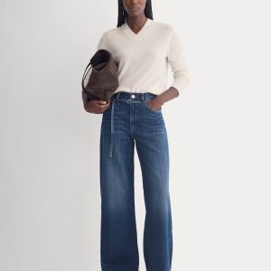 Lightweight Loose Wide-Leg Jean | Dark Indigo | Long