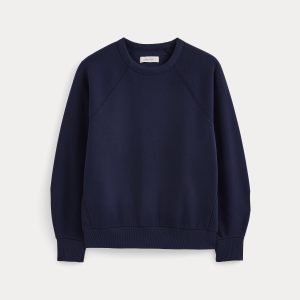 Luxe Fleece Raglan Crewneck |  Navy